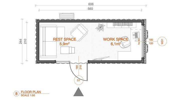Contenedor de oficina de 15 m² – llave en mano - Imagen 5