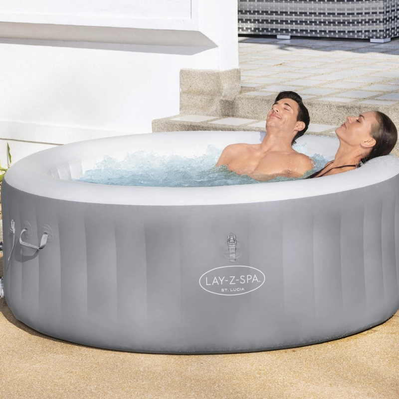 Piscina spa lay-z-spa st. lucia ø 170×66 cm. con 110 airjets. calefactable hasta 40º, capacidad 2-3 personas - Imagen 9