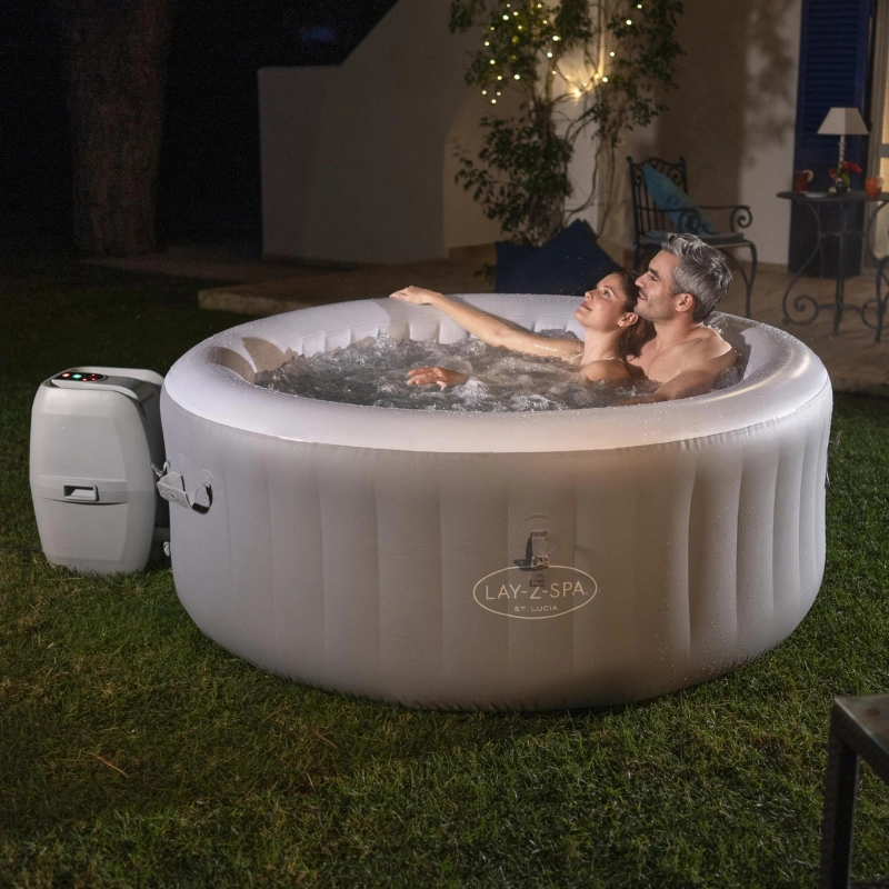 Piscina spa lay-z-spa st. lucia ø 170×66 cm. con 110 airjets. calefactable hasta 40º, capacidad 2-3 personas - Imagen 3
