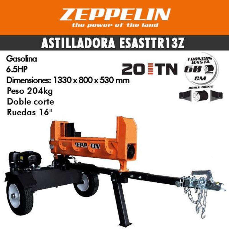 Astilladora de leña Zeppelin motor gasolina ESASTTR13Z 20 Tn - Imagen 5